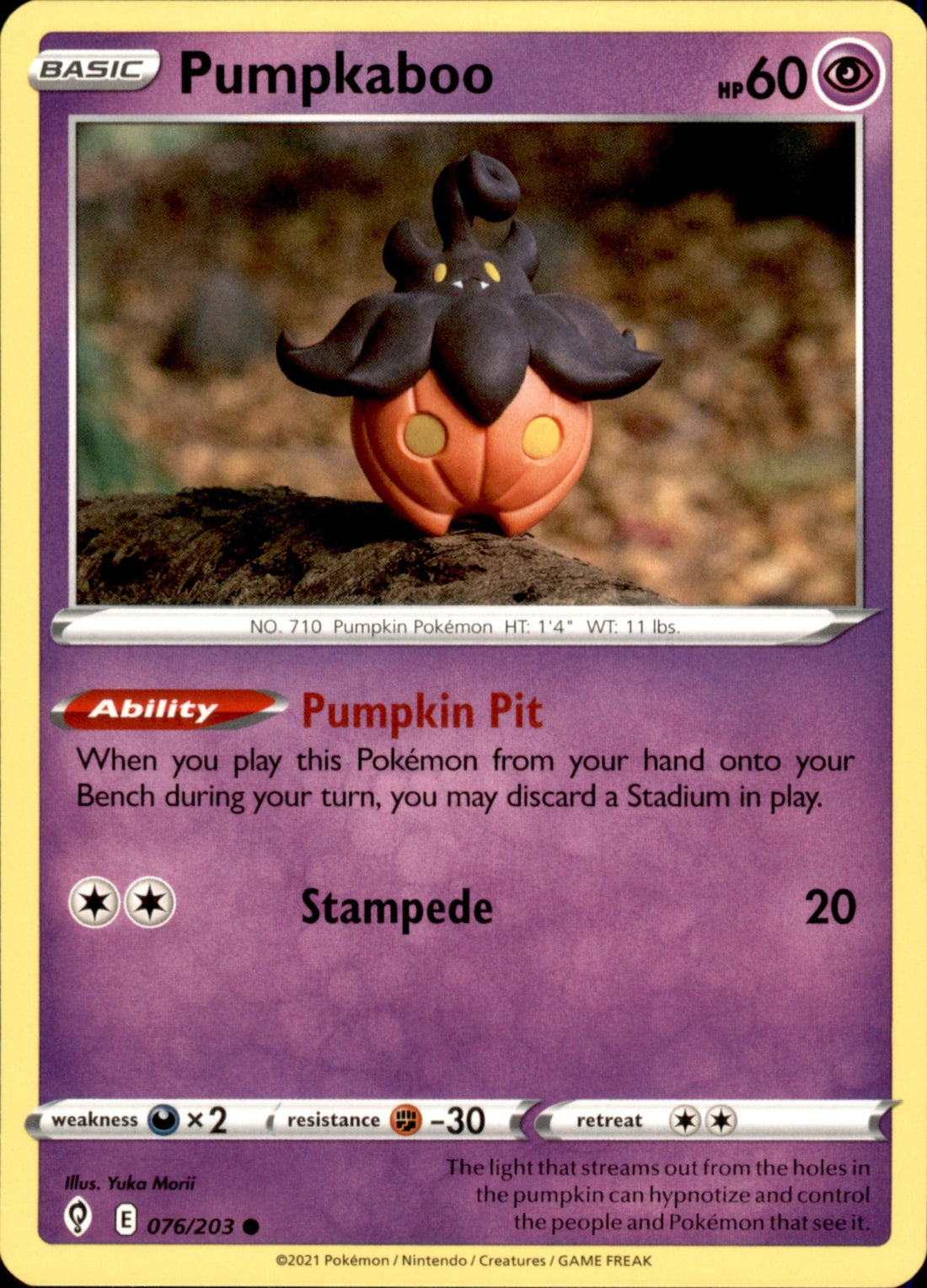 Pumpkaboo Common SWSH07: Evolving Skies 076/203 NM