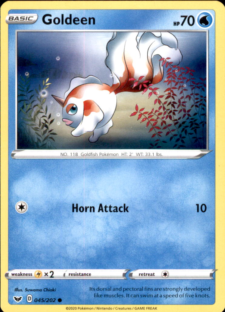 Goldeen (045) Common SWSH01: Sword & Shield Base Set 045/202 NM