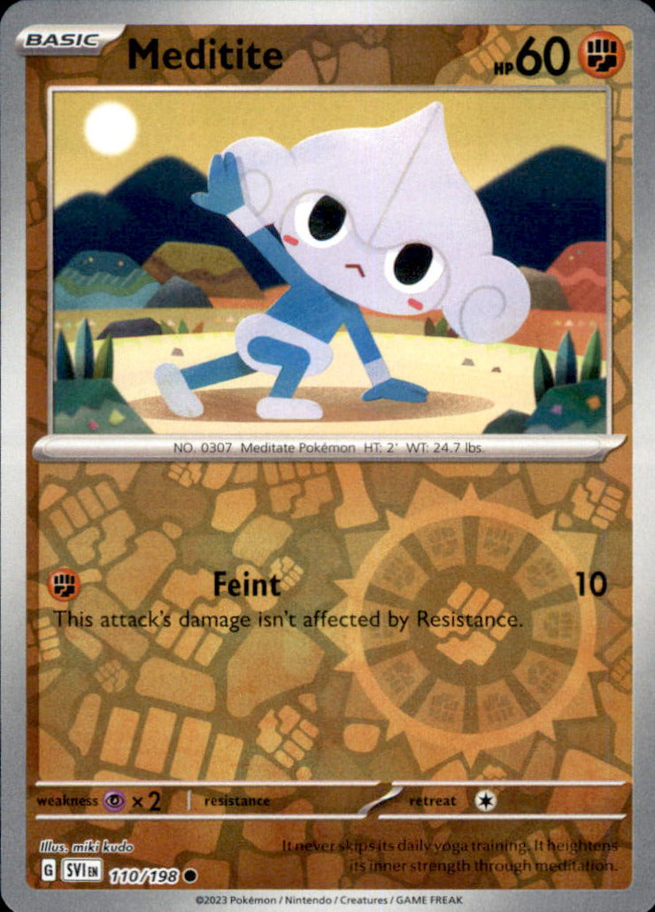 Meditite Reverse Holo Common SV01: Scarlet & Violet Base Set 110/198 NM