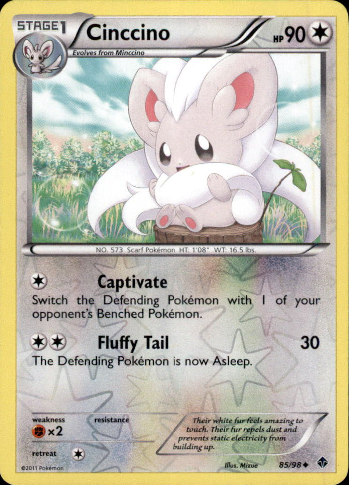 Cinccino Reverse Holo Uncommon Emerging Powers 85/98 NM