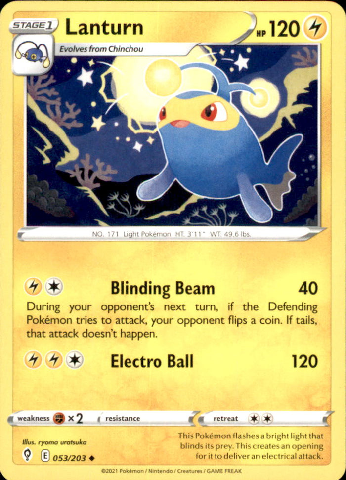 Lanturn Uncommon SWSH07: Evolving Skies 053/203 NM