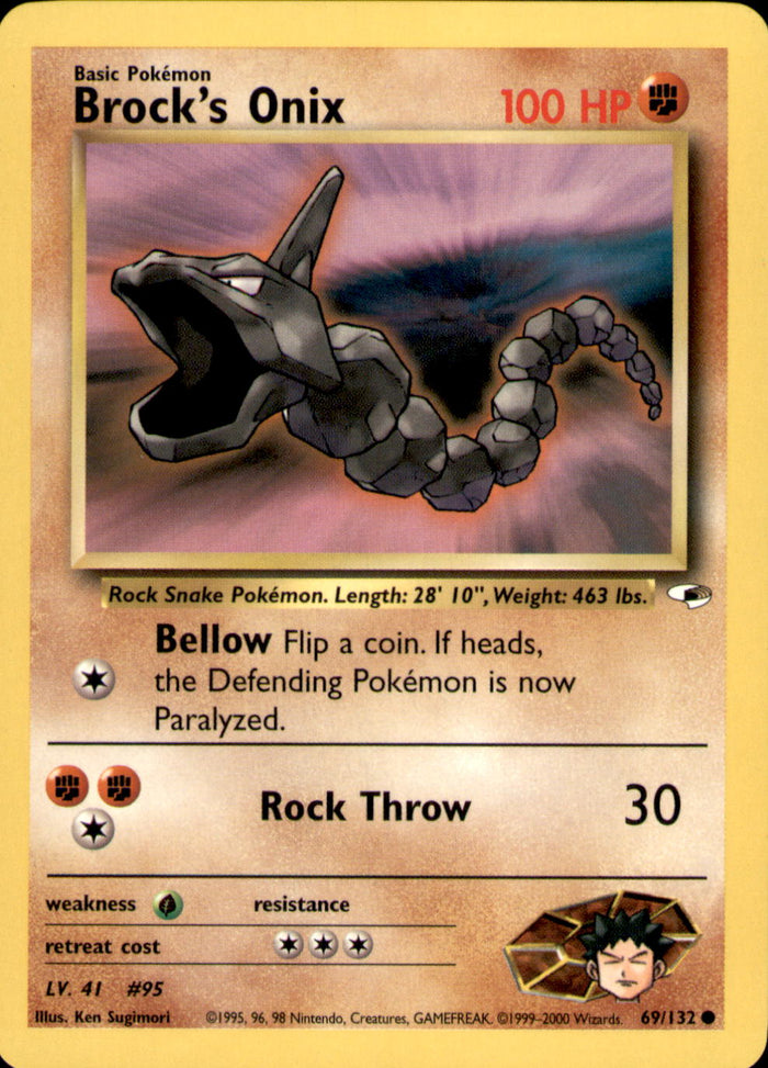 Brock's Onix (69) Unlimited Common Gym Heroes 069/132 NM