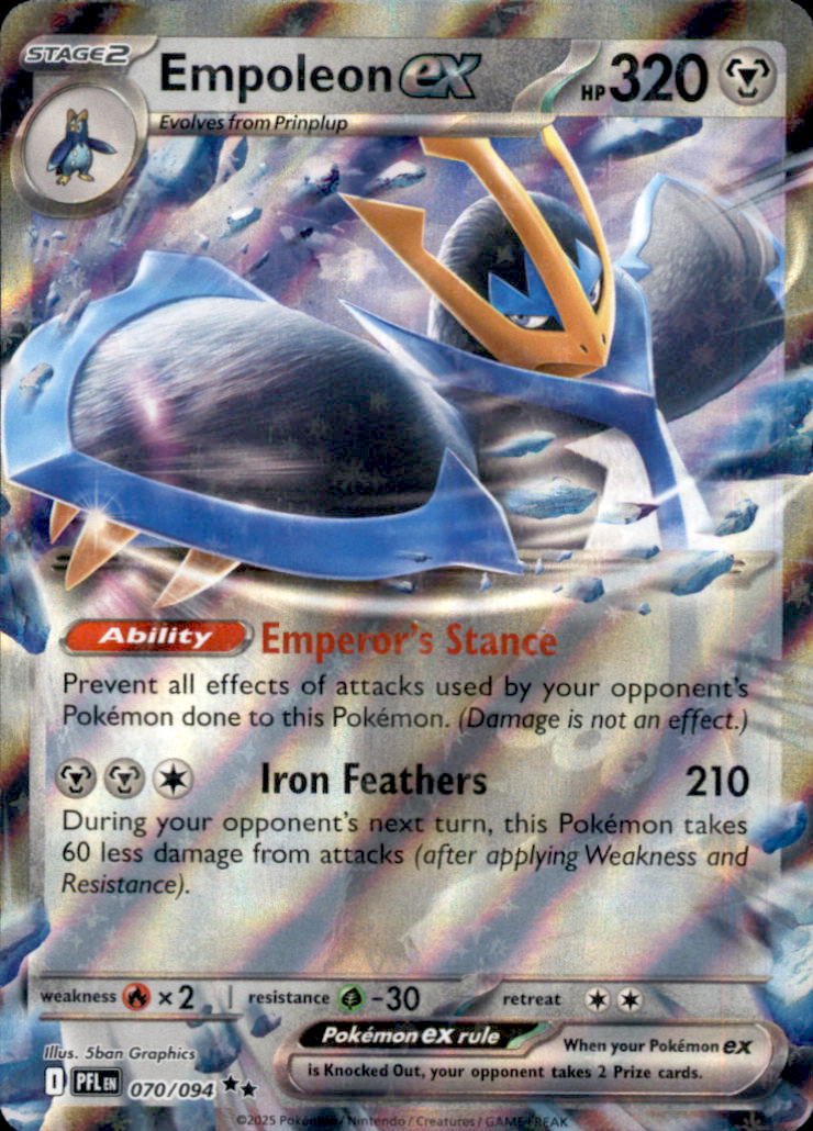 Empoleon ex Holo Double Rare ME02: Phantasmal Flames 070/094 NM
