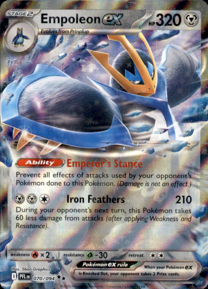 Empoleon ex Holo Double Rare ME02: Phantasmal Flames 070/094 NM