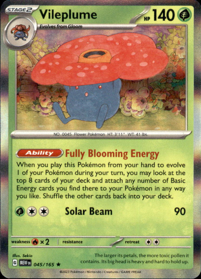 Vileplume Holo Rare SV: Scarlet & Violet 151 045/165 NM