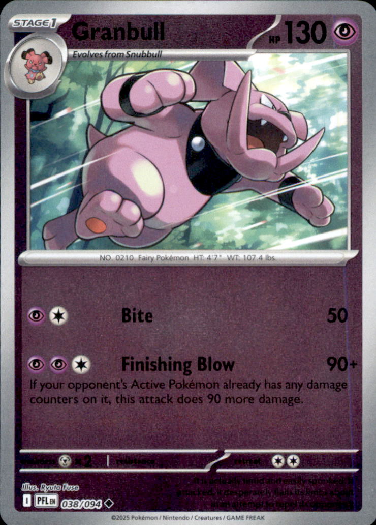 Granbull Reverse Holo Uncommon ME02: Phantasmal Flames 038/094 NM