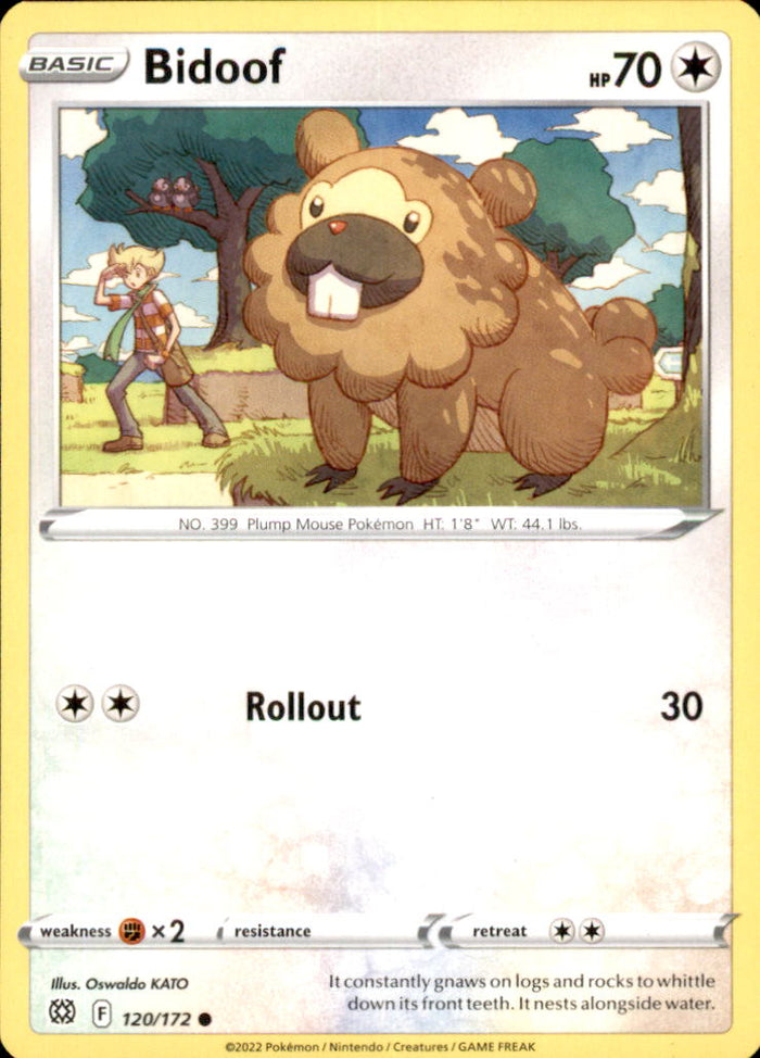 Bidoof Common SWSH09: Brilliant Stars 120/172 NM