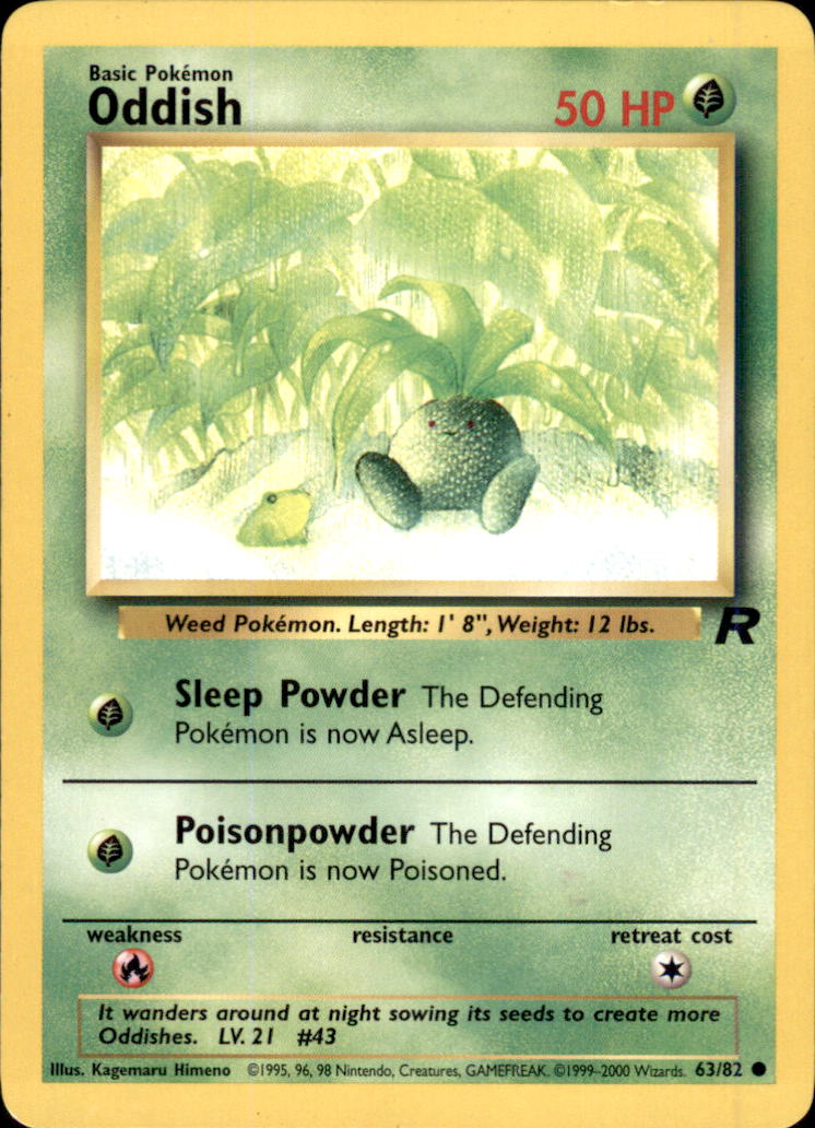 Oddish Unlimited Common Team Rocket 63/82 LP