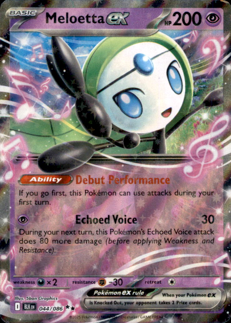Meloetta ex Holo Double Rare SV: Black Bolt 044/086 NM