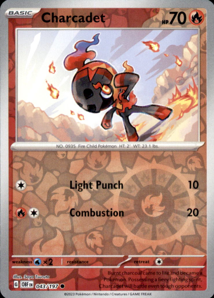 Charcadet Reverse Holo Common SV03: Obsidian Flames 043/197 NM