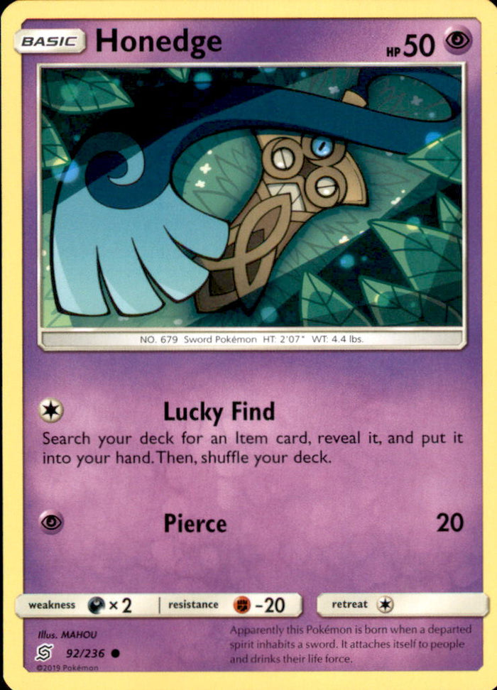 Honedge (92) Common SM - Unified Minds 92/236 NM