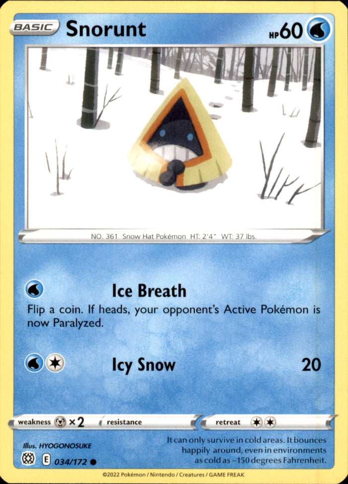 Snorunt Common SWSH09: Brilliant Stars 034/172 NM