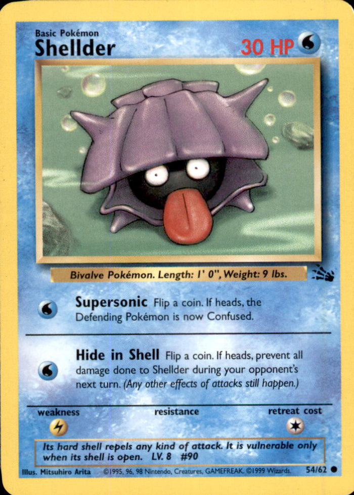 Shellder Unlimited Common Fossil 54/62 LP
