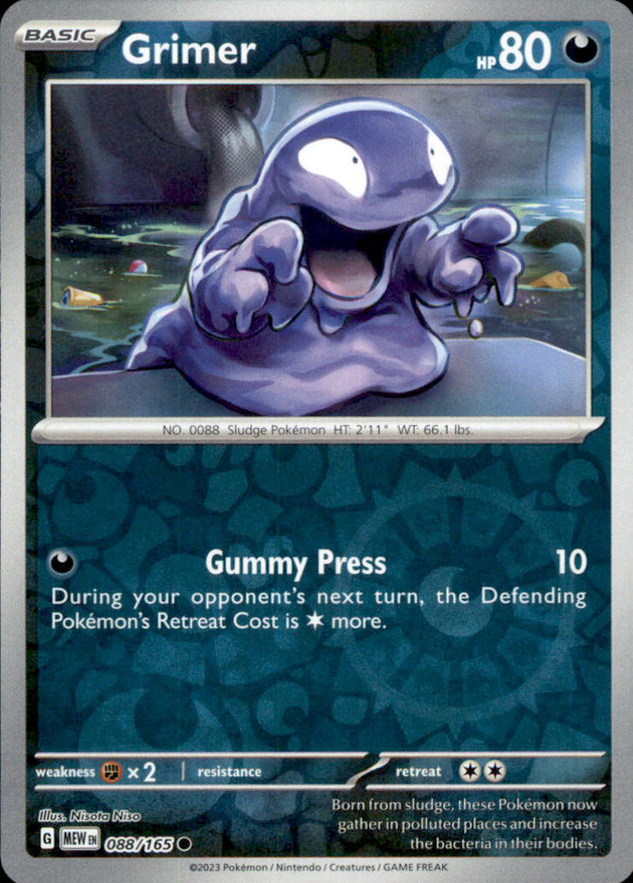 Grimer Reverse Holo Common SV: Scarlet & Violet 151 088/165 NM
