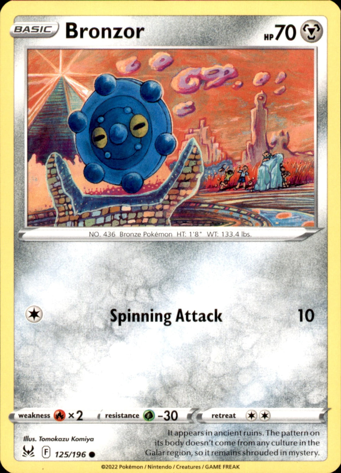 Bronzor Common SWSH11: Lost Origin 125/196 NM