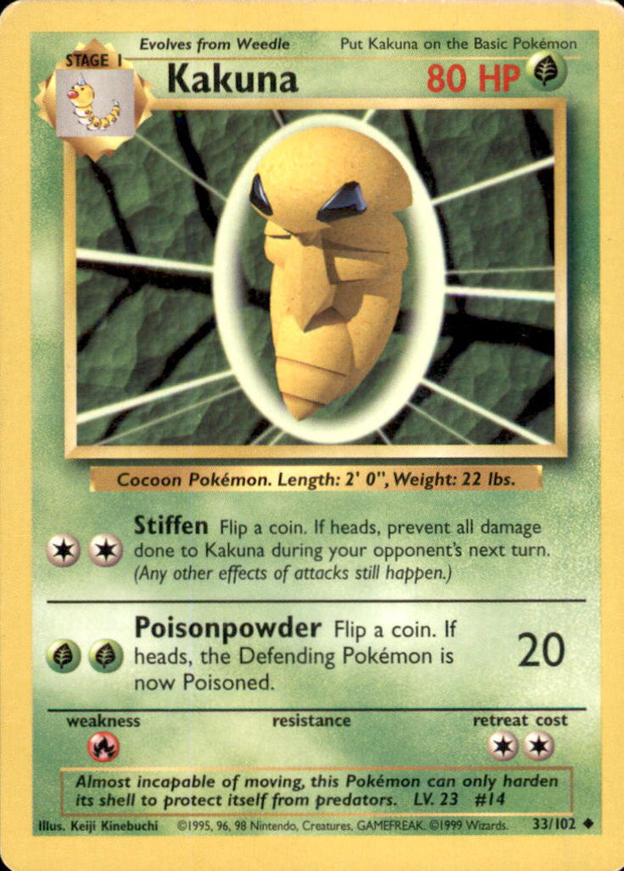 Kakuna Uncommon Base Set 033/102 LP