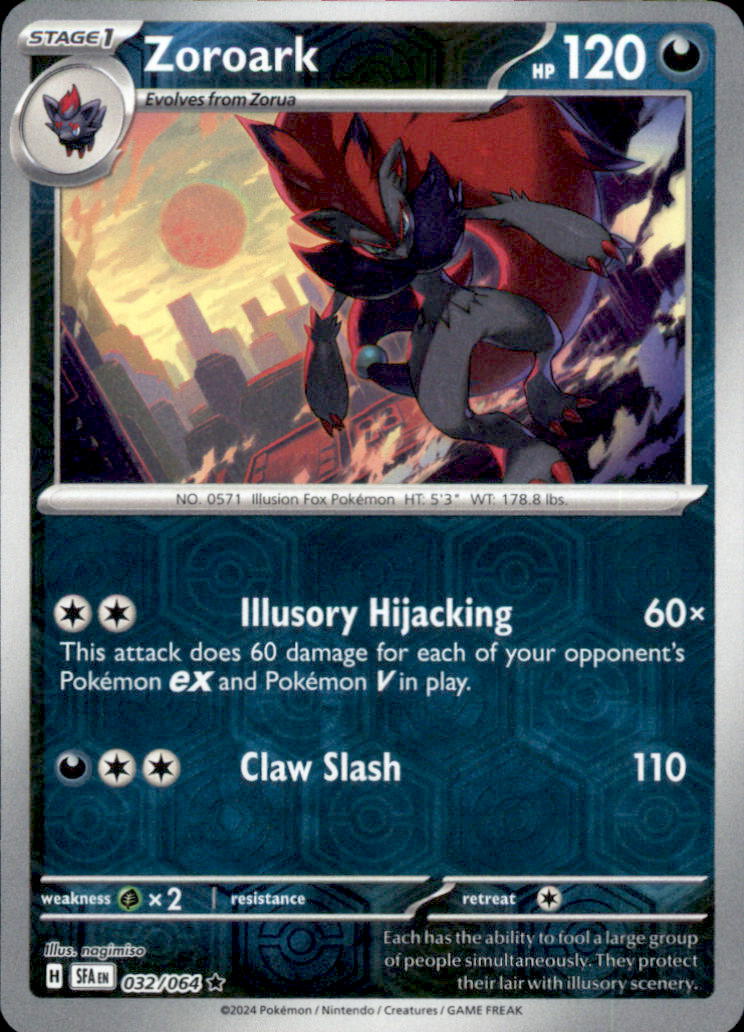 Zoroark Reverse Holo Rare SV: Shrouded Fable 032/064 NM