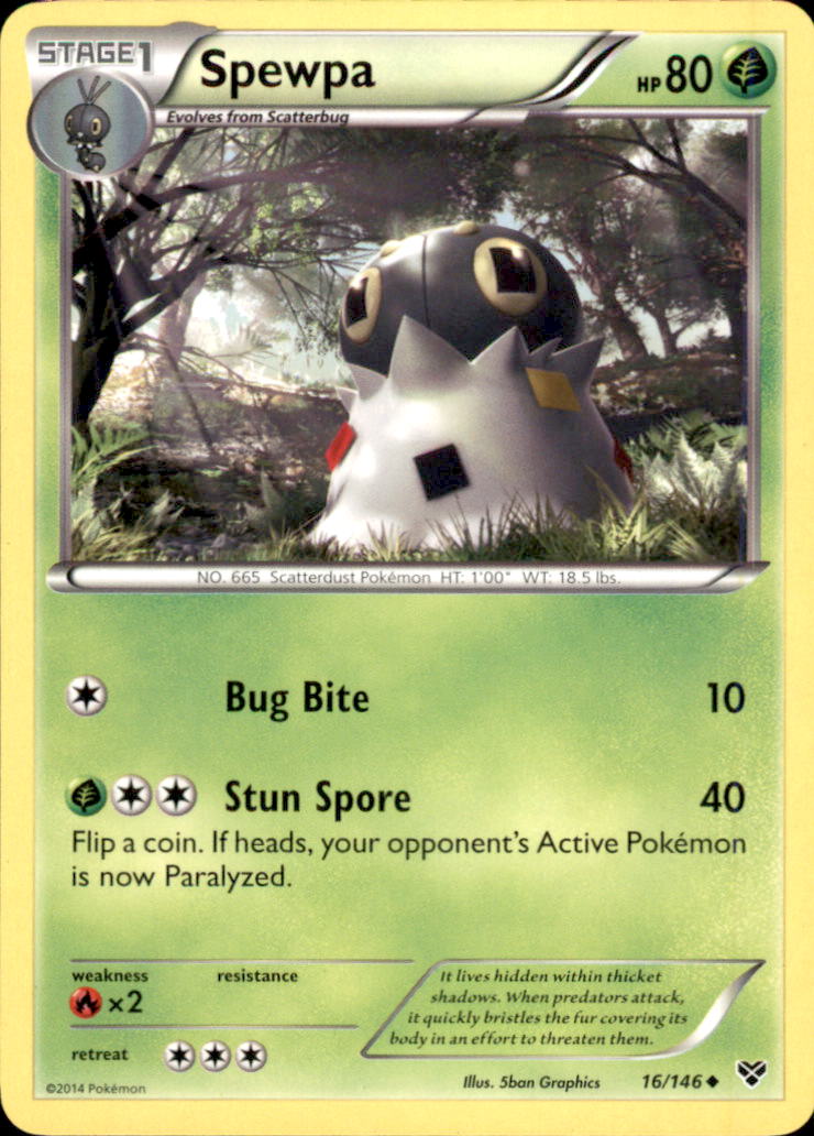 Spewpa Uncommon XY Base Set 16/146 NM