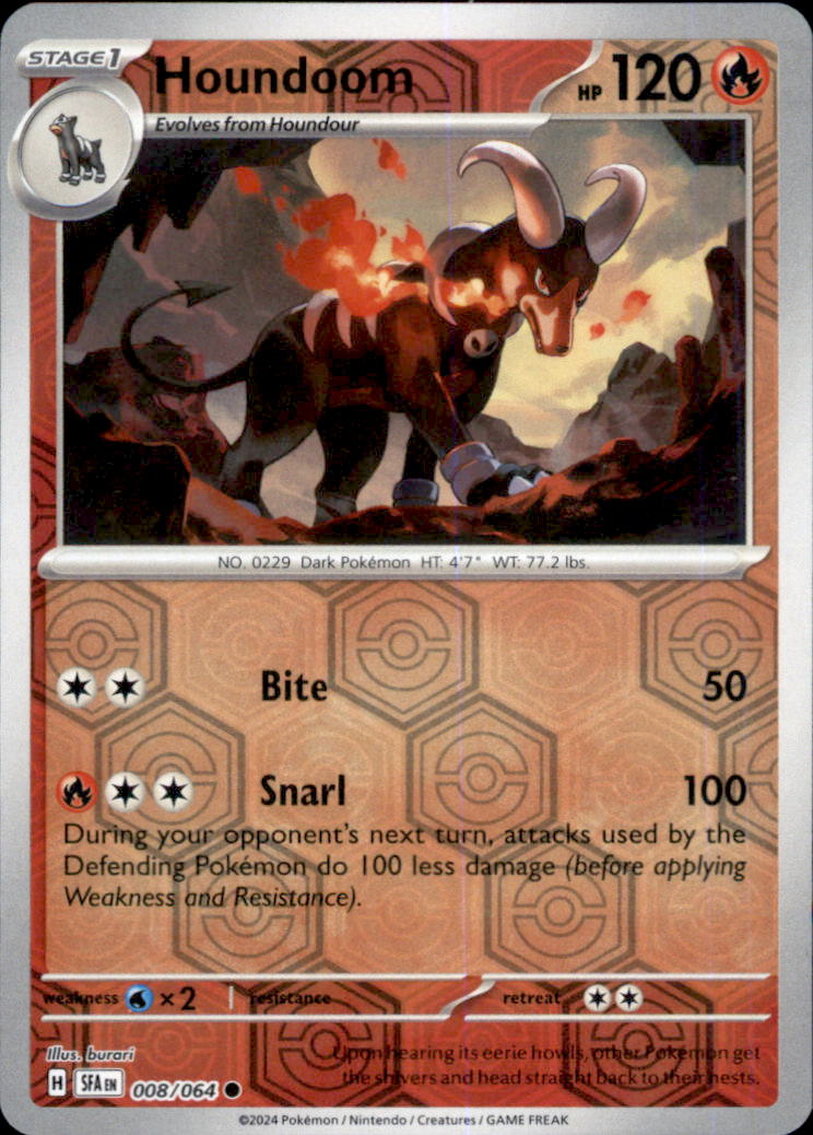 Houndoom Reverse Holo Common SV: Shrouded Fable 008/064 NM