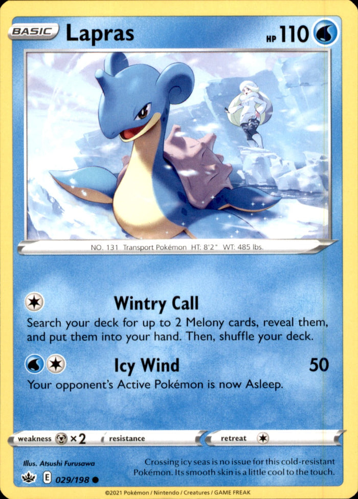 Lapras Common SWSH06: Chilling Reign 029/198 NM