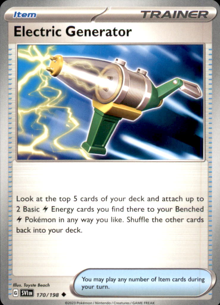 Electric Generator Uncommon SV01: Scarlet & Violet Base Set 170/198 NM