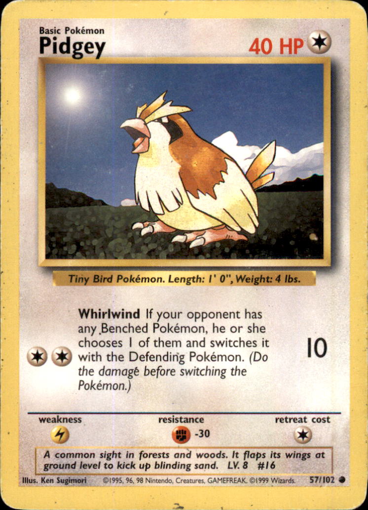 Pidgey Common Base Set 057/102 LP