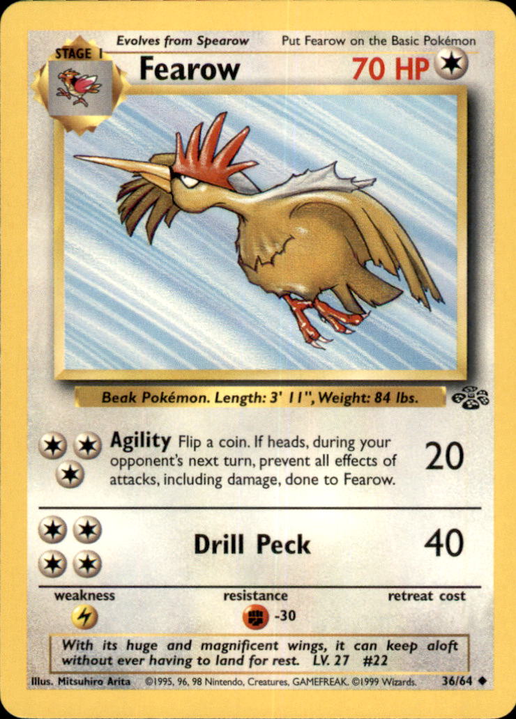 Fearow Unlimited Uncommon Jungle 36/64 NM