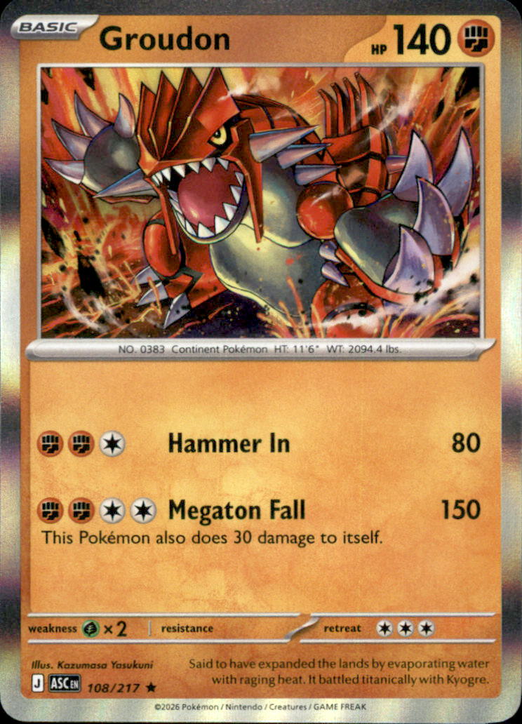 Groudon Holo Rare ME: Ascended Heroes 108/217 NM