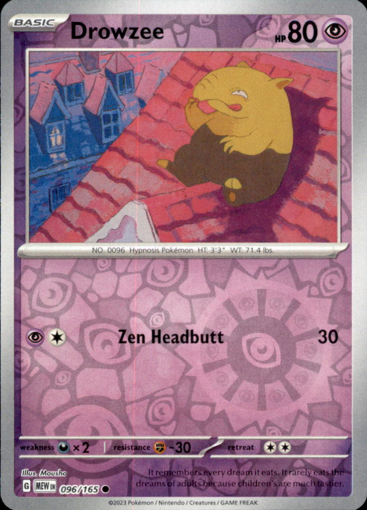 Drowzee Reverse Holo Common SV: Scarlet & Violet 151 096/165 NM