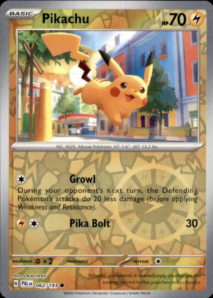 Pikachu Reverse Holo Common SV02: Paldea Evolved 062/193 NM