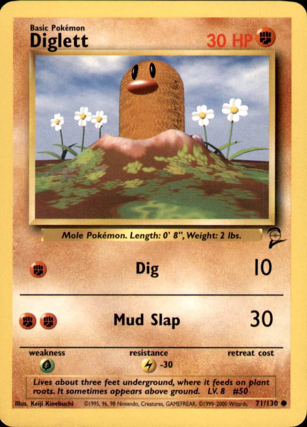 Diglett Common Base Set 2 071/130 LP