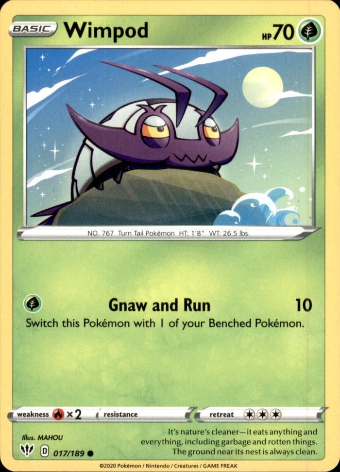 Wimpod Common SWSH03: Darkness Ablaze 017/189 NM