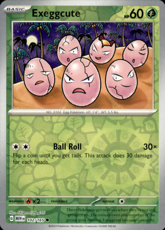 Exeggcute Reverse Holo Common SV: Scarlet & Violet 151 102/165 NM