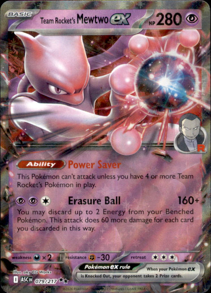 Team Rocket's Mewtwo ex Holo Double Rare SV10: Destined Rivals 081/182 NM