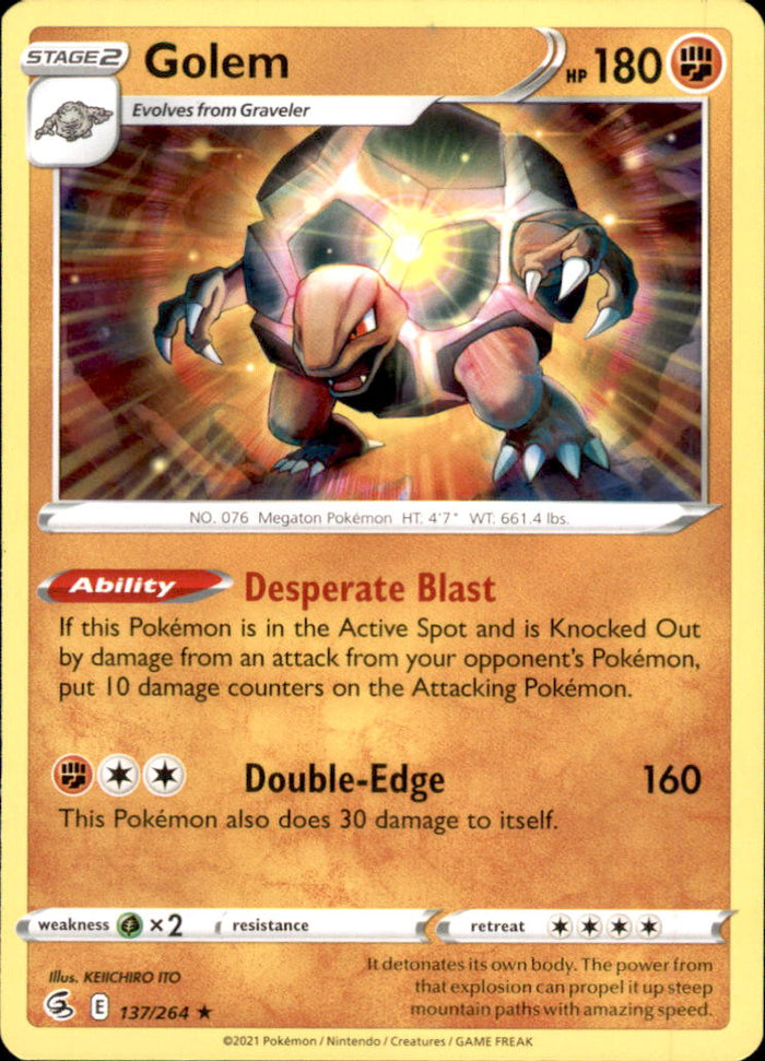 Golem Rare SWSH08: Fusion Strike 137/264 NM