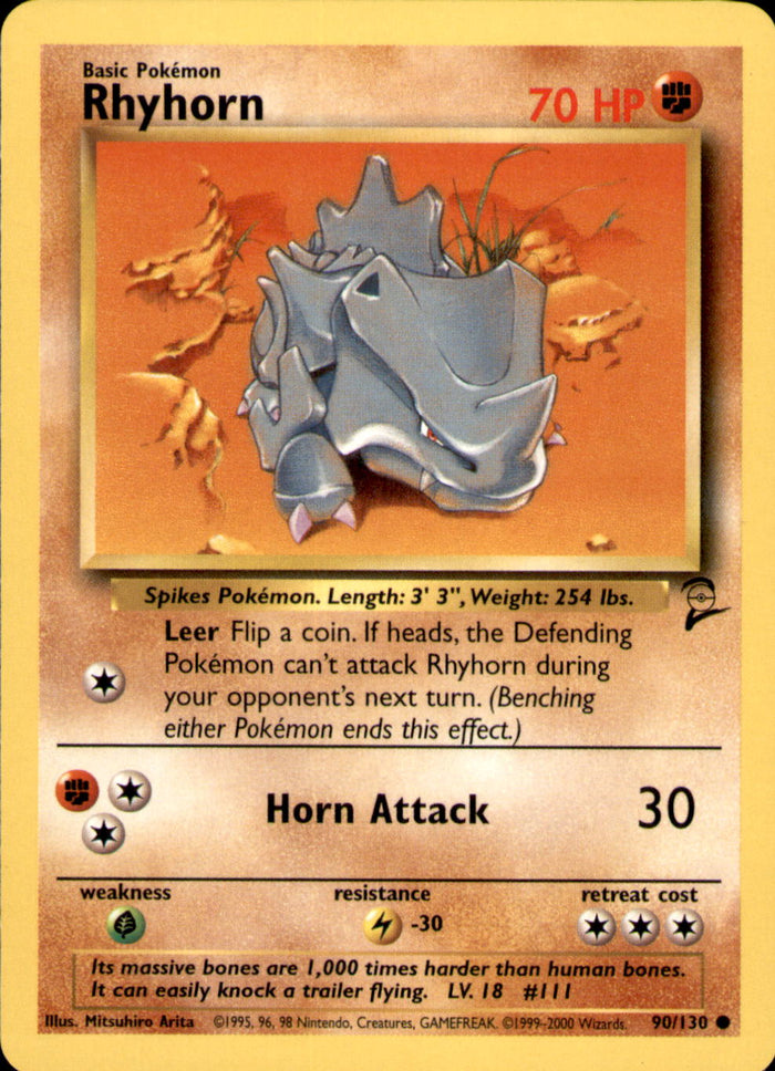 Rhyhorn Common Base Set 2 090/130 LP