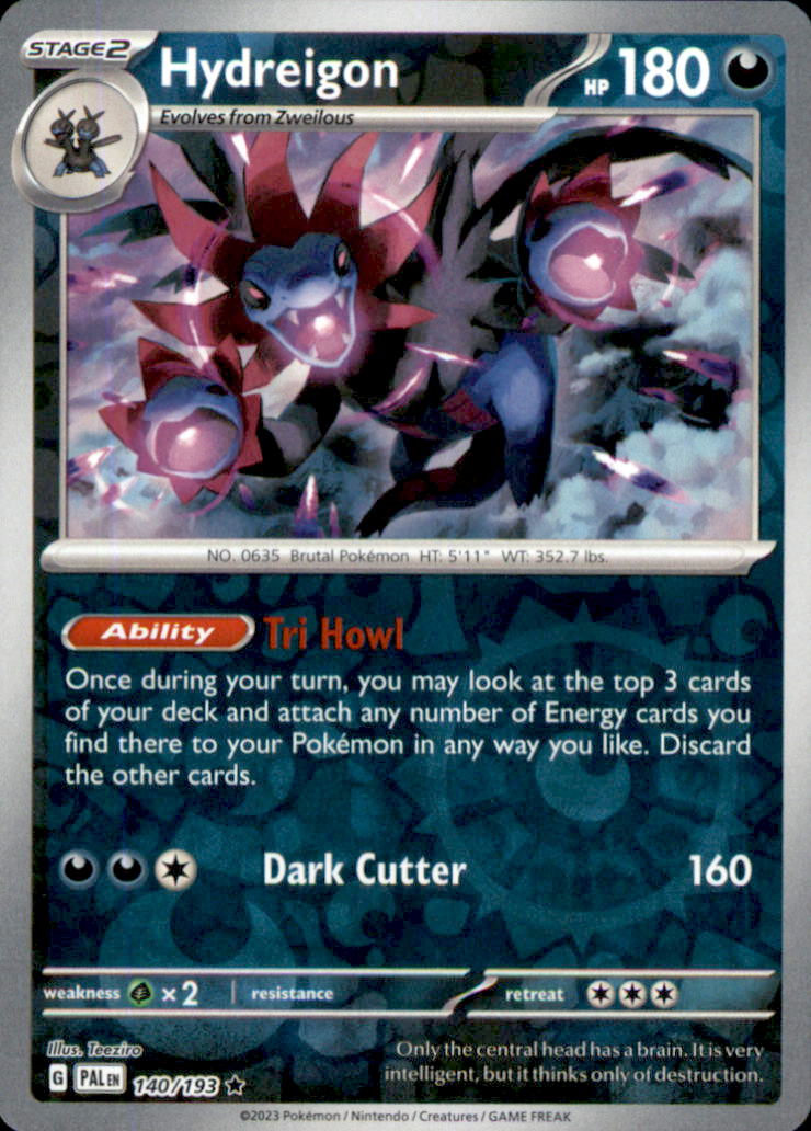 Hydreigon Reverse Holo Rare SV02: Paldea Evolved 140/193 NM