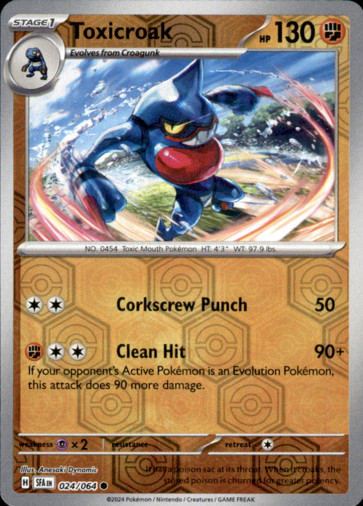 Toxicroak Reverse Holo Common SV: Shrouded Fable 024/064 NM
