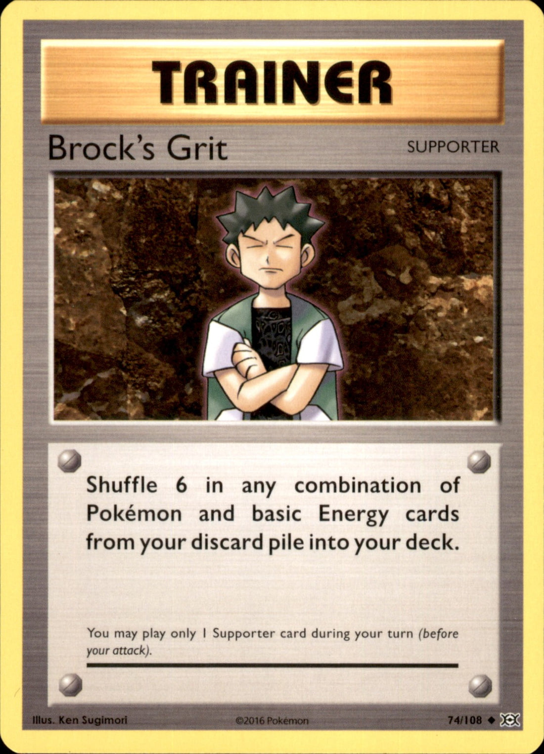 Brock's Grit Uncommon XY - Evolutions 74/108 NM