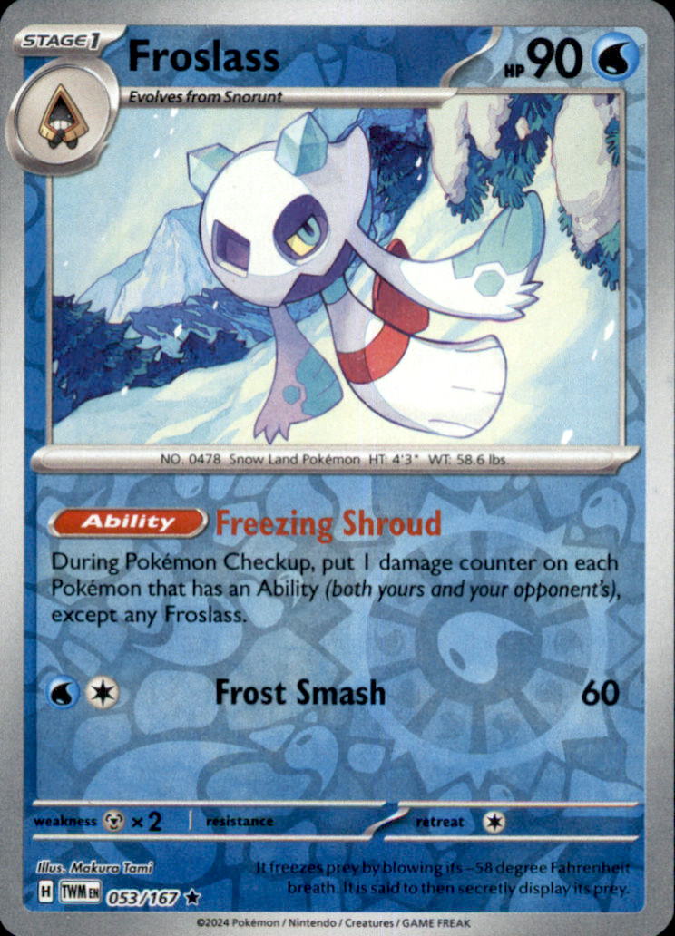 Froslass Reverse Holo Rare SV06: Twilight Masquerade 053/167 NM