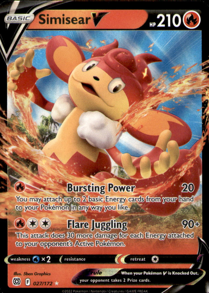 Simisear V Holo Ultra Rare SWSH09: Brilliant Stars 027/172 NM