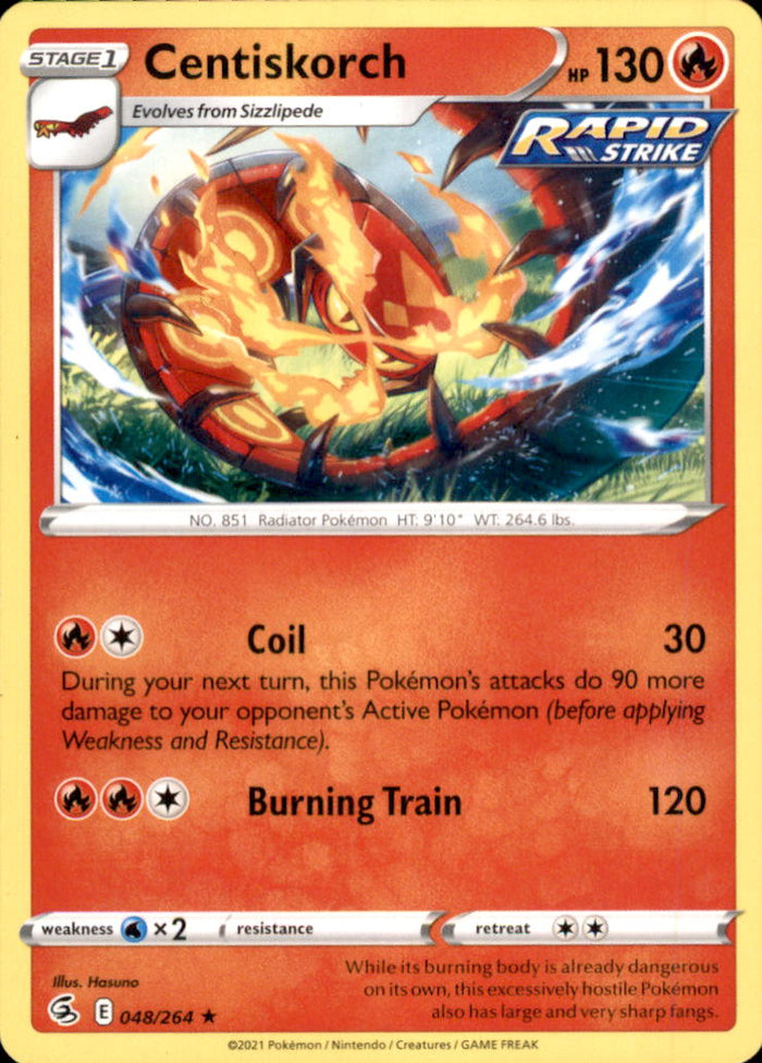Centiskorch (48) Rare SWSH08: Fusion Strike 048/264 NM