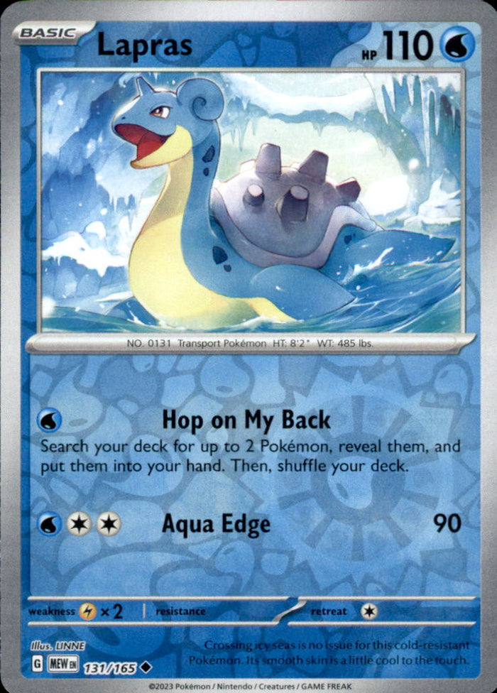 Lapras Reverse Holo Uncommon SV: Scarlet & Violet 151 131/165 NM