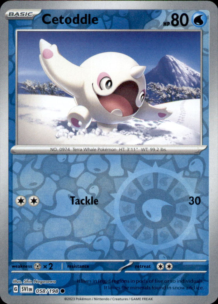 Cetoddle Reverse Holo Common SV01: Scarlet & Violet Base Set 058/198 NM