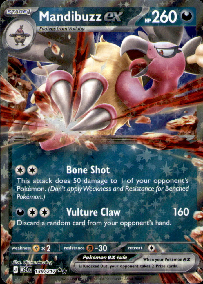 Mandibuzz ex Holo Double Rare ME: Ascended Heroes 139/217 NM
