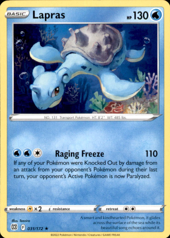 Lapras Rare SWSH09: Brilliant Stars 031/172 NM