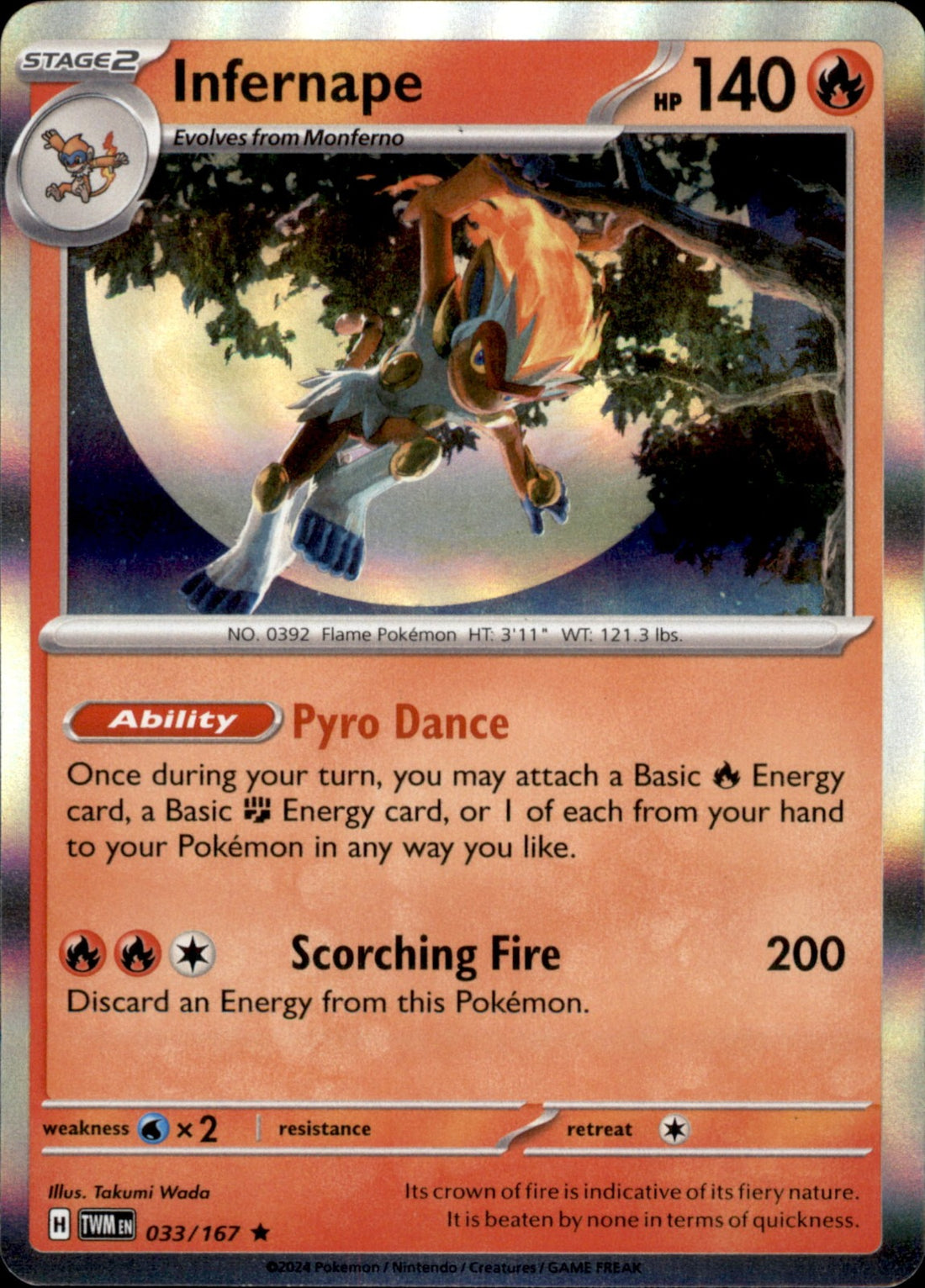 Infernape Holo Rare SV06: Twilight Masquerade 033/167 NM