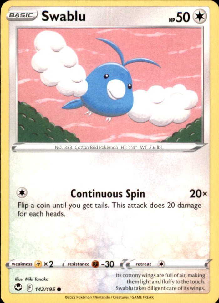 Swablu Common SWSH12: Silver Tempest 142/195 NM