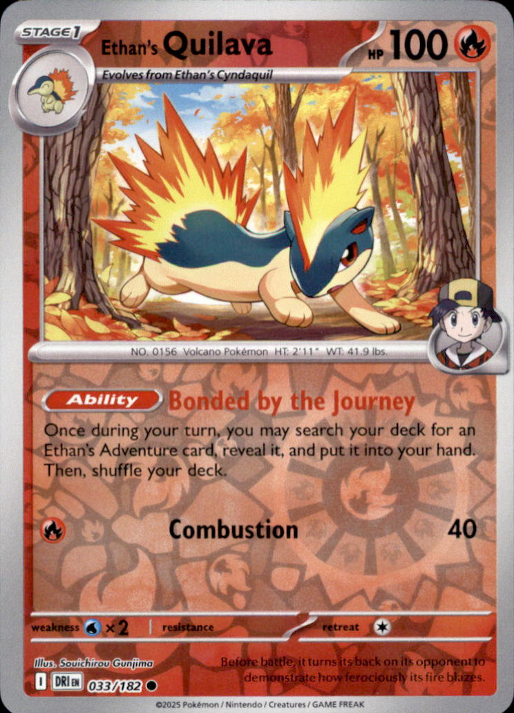 Ethan's Quilava Reverse Holo Common SV10: Destined Rivals 033/182 NM