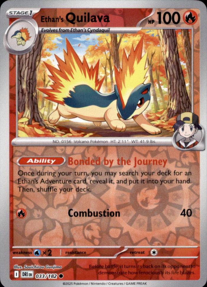Ethan's Quilava Reverse Holo Common SV10: Destined Rivals 033/182 NM